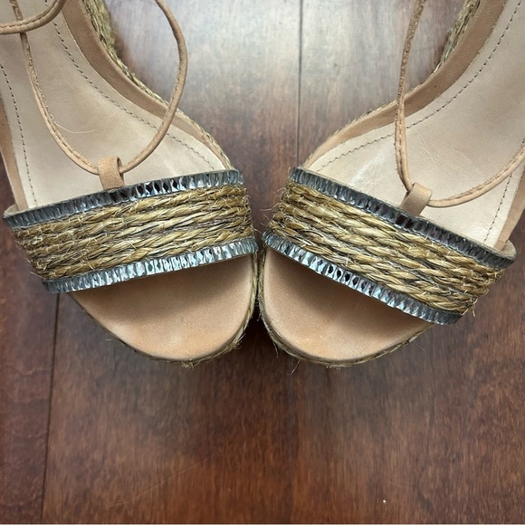 Schutz Natural Desert Aveline Lace Up Wedge Espadrilles Sandals Size 8.5 - Picture 5 of 16